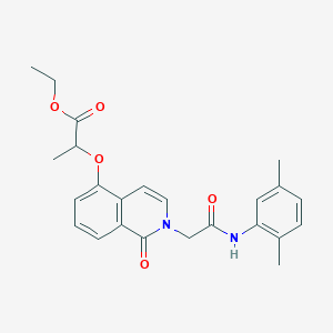 molecular formula C24H26N2O5 B2925809 ethyl 2-[(2-{[(2,5-dimethylphenyl)carbamoyl]methyl}-1-oxo-1,2-dihydroisoquinolin-5-yl)oxy]propanoate CAS No. 868224-41-3