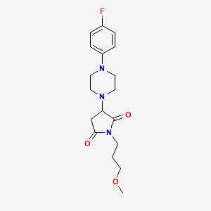 molecular formula C18H24FN3O3 B2925832 3-(4-(4-氟苯基)哌嗪-1-基)-1-(3-甲氧基丙基)吡咯烷-2,5-二酮 CAS No. 924865-49-6