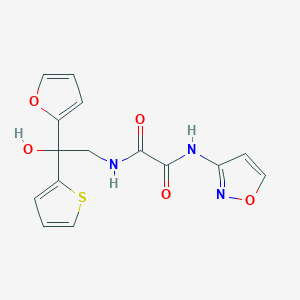 molecular formula C15H13N3O5S B2925834 N'-[2-(furan-2-yl)-2-hydroxy-2-(thiophen-2-yl)ethyl]-N-(1,2-oxazol-3-yl)ethanediamide CAS No. 1904182-94-0