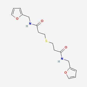 molecular formula C16H20N2O4S B2925860 N-[(furan-2-yl)methyl]-3-[(2-{[(furan-2-yl)methyl]carbamoyl}ethyl)sulfanyl]propanamide CAS No. 315677-74-8