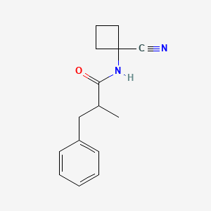 molecular formula C15H18N2O B2925893 N-(1-cyanocyclobutyl)-2-methyl-3-phenylpropanamide CAS No. 1355838-92-4