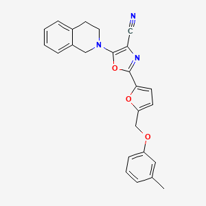 5-(3,4-dihydroisoquinolin-2(1H)-yl)-2-(5-((m-tolyloxy)methyl)furan-2-yl)oxazole-4-carbonitrile