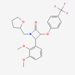 molecular formula C23H24F3NO5 B2925911 4-(2,3-Dimethoxyphenyl)-1-[(oxolan-2-yl)methyl]-3-[4-(trifluoromethyl)phenoxy]azetidin-2-one CAS No. 1223176-90-6