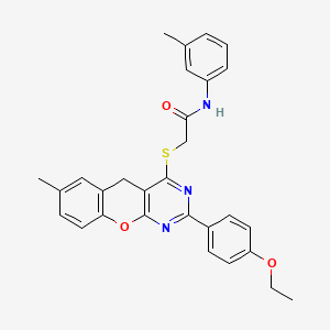 2-((2-(4-ethoxyphenyl)-7-methyl-5H-chromeno[2,3-d]pyrimidin-4-yl)thio)-N-(m-tolyl)acetamide