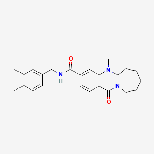 N-(3,4-dimethylbenzyl)-5-methyl-12-oxo-5,5a,6,7,8,9,10,12-octahydroazepino[2,1-b]quinazoline-3-carboxamide