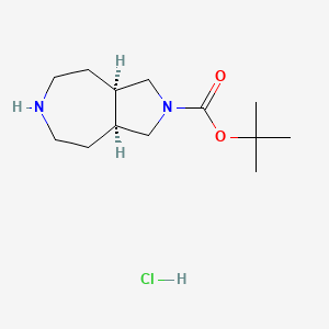 molecular formula C13H25ClN2O2 B2925938 cis-2-Boc-octahydro-pyrrolo[3,4-d]azepine hydrochloride CAS No. 1588507-46-3