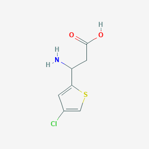 molecular formula C7H8ClNO2S B2925946 3-Amino-3-(4-chlorothiophen-2-yl)propanoic acid CAS No. 194229-24-8