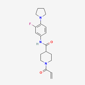 molecular formula C19H24FN3O2 B2925978 N-(3-Fluoro-4-pyrrolidin-1-ylphenyl)-1-prop-2-enoylpiperidine-4-carboxamide CAS No. 2411307-42-9