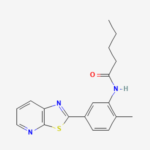 molecular formula C18H19N3OS B2925985 N-(2-Methyl-5-{[1,3]thiazolo[5,4-B]pyridin-2-YL}phenyl)pentanamide CAS No. 863593-94-6