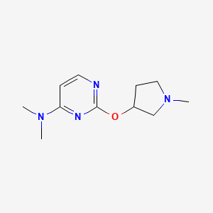 molecular formula C11H18N4O B2925997 N,N-dimethyl-2-[(1-methylpyrrolidin-3-yl)oxy]pyrimidin-4-amine CAS No. 2200805-35-0