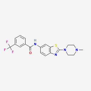 molecular formula C20H19F3N4OS B2926010 N-[2-(4-methylpiperazin-1-yl)-1,3-benzothiazol-6-yl]-3-(trifluoromethyl)benzamide CAS No. 1105223-12-8