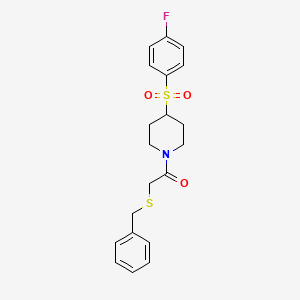 2-(Benzylthio)-1-(4-((4-fluorophenyl)sulfonyl)piperidin-1-yl)ethanone