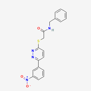 molecular formula C19H16N4O3S B2926035 N-benzyl-2-{[6-(3-nitrophenyl)pyridazin-3-yl]sulfanyl}acetamide CAS No. 893998-02-2