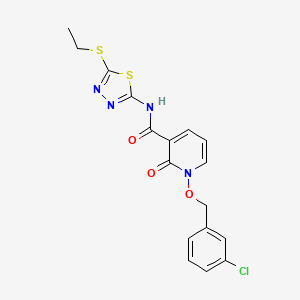 1-((3-chlorobenzyl)oxy)-N-(5-(ethylthio)-1,3,4-thiadiazol-2-yl)-2-oxo-1,2-dihydropyridine-3-carboxamide