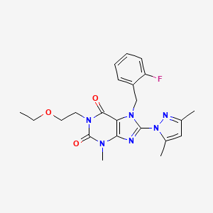 8-(3,5-dimethyl-1H-pyrazol-1-yl)-1-(2-ethoxyethyl)-7-(2-fluorobenzyl)-3-methyl-1H-purine-2,6(3H,7H)-dione
