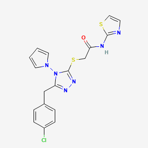 2-((5-(4-chlorobenzyl)-4-(1H-pyrrol-1-yl)-4H-1,2,4-triazol-3-yl)thio)-N-(thiazol-2-yl)acetamide