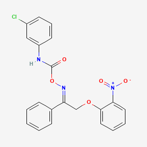 (E)-[2-(2-nitrophenoxy)-1-phenylethylidene]amino N-(3-chlorophenyl)carbamate