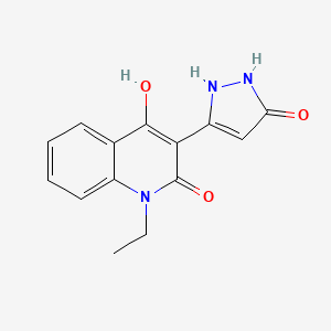 1-ethyl-4-hydroxy-3-(5-oxo-2,5-dihydro-1H-pyrazol-3-yl)-2(1H)-quinolinone