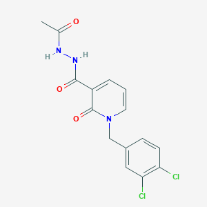 N'-acetyl-1-(3,4-dichlorobenzyl)-2-oxo-1,2-dihydropyridine-3-carbohydrazide