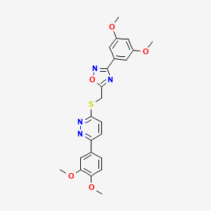 3-(3,4-Dimethoxyphenyl)-6-({[3-(3,5-dimethoxyphenyl)-1,2,4-oxadiazol-5-yl]methyl}sulfanyl)pyridazine