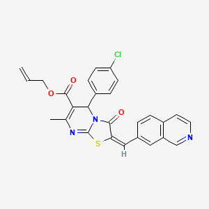 (E)-allyl 5-(4-chlorophenyl)-2-(isoquinolin-7-ylmethylene)-7-methyl-3-oxo-3,5-dihydro-2H-thiazolo[3,2-a]pyrimidine-6-carboxylate