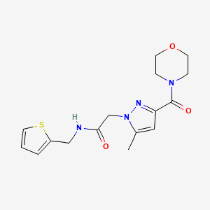 2-(5-methyl-3-(morpholine-4-carbonyl)-1H-pyrazol-1-yl)-N-(thiophen-2-ylmethyl)acetamide