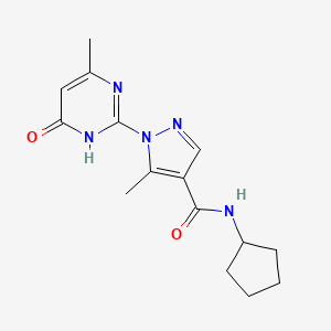 N-cyclopentyl-5-methyl-1-(4-methyl-6-oxo-1,6-dihydropyrimidin-2-yl)-1H-pyrazole-4-carboxamide