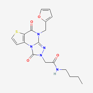 molecular formula C18H19N5O4S B2926084 N-BUTYL-2-[4-(2-FURYLMETHYL)-1,5-DIOXO-4,5-DIHYDROTHIENO[2,3-E][1,2,4]TRIAZOLO[4,3-A]PYRIMIDIN-2(1H)-YL]ACETAMIDE CAS No. 1359397-64-0