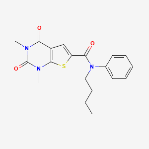 molecular formula C19H21N3O3S B2926091 N-butyl-1,3-dimethyl-2,4-dioxo-N-phenyl-1,2,3,4-tetrahydrothieno[2,3-d]pyrimidine-6-carboxamide CAS No. 946335-87-1