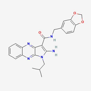 2-amino-N-(benzo[d][1,3]dioxol-5-ylmethyl)-1-isobutyl-1H-pyrrolo[2,3-b]quinoxaline-3-carboxamide