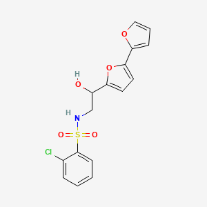 N-(2-{[2,2'-bifuran]-5-yl}-2-hydroxyethyl)-2-chlorobenzene-1-sulfonamide