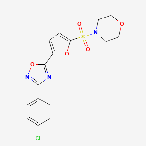 4-((5-(3-(4-Chlorophenyl)-1,2,4-oxadiazol-5-yl)furan-2-yl)sulfonyl)morpholine