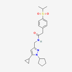N-((1-cyclopentyl-5-cyclopropyl-1H-pyrazol-3-yl)methyl)-2-(4-(isopropylsulfonyl)phenyl)acetamide