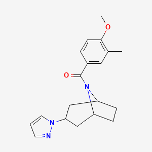 ((1R,5S)-3-(1H-pyrazol-1-yl)-8-azabicyclo[3.2.1]octan-8-yl)(4-methoxy-3-methylphenyl)methanone