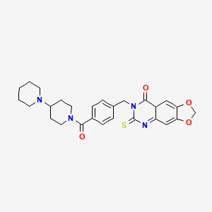 7-[(4-{[1,4'-bipiperidine]-1'-carbonyl}phenyl)methyl]-6-sulfanylidene-2H,5H,6H,7H,8H-[1,3]dioxolo[4,5-g]quinazolin-8-one