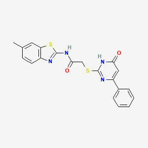 N-(6-methylbenzo[d]thiazol-2-yl)-2-((6-oxo-4-phenyl-1,6-dihydropyrimidin-2-yl)thio)acetamide