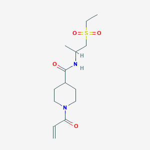 molecular formula C14H24N2O4S B2926113 N-(1-Ethylsulfonylpropan-2-yl)-1-prop-2-enoylpiperidine-4-carboxamide CAS No. 2361821-60-3