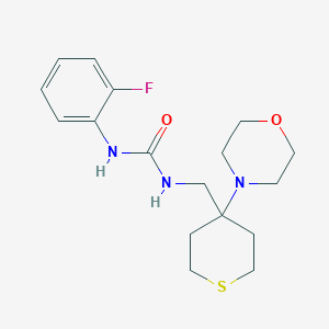 1-(2-Fluorophenyl)-3-[(4-morpholin-4-ylthian-4-yl)methyl]urea
