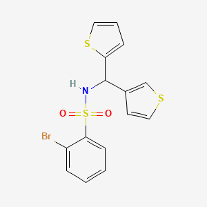 2-bromo-N-(thiophen-2-yl(thiophen-3-yl)methyl)benzenesulfonamide