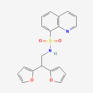 molecular formula C19H16N2O4S B2926124 N-(2,2-di(furan-2-yl)ethyl)quinoline-8-sulfonamide CAS No. 2320959-84-8