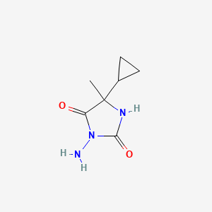 molecular formula C7H11N3O2 B2926125 3-Amino-5-cyclopropyl-5-methylimidazolidine-2,4-dione CAS No. 98432-33-8
