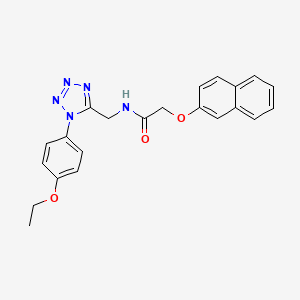 molecular formula C22H21N5O3 B2926130 N-((1-(4-ethoxyphenyl)-1H-tetrazol-5-yl)methyl)-2-(naphthalen-2-yloxy)acetamide CAS No. 941999-89-9