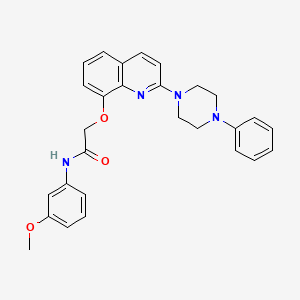 molecular formula C28H28N4O3 B2926133 N-(3-methoxyphenyl)-2-((2-(4-phenylpiperazin-1-yl)quinolin-8-yl)oxy)acetamide CAS No. 941909-86-0