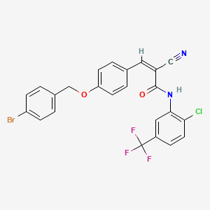 molecular formula C24H15BrClF3N2O2 B2926135 (Z)-3-[4-[(4-bromophenyl)methoxy]phenyl]-N-[2-chloro-5-(trifluoromethyl)phenyl]-2-cyanoprop-2-enamide CAS No. 522657-14-3