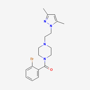 (2-bromophenyl)(4-(2-(3,5-dimethyl-1H-pyrazol-1-yl)ethyl)piperazin-1-yl)methanone