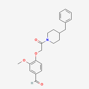 molecular formula C22H25NO4 B2926139 4-[2-(4-Benzylpiperidin-1-yl)-2-oxoethoxy]-3-methoxybenzaldehyde CAS No. 1031524-16-9