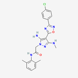 2-(5-amino-4-(3-(4-chlorophenyl)-1,2,4-oxadiazol-5-yl)-3-(methylamino)-1H-pyrazol-1-yl)-N-(2,6-dimethylphenyl)acetamide