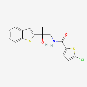 molecular formula C16H14ClNO2S2 B2926141 N-(2-(benzo[b]thiophen-2-yl)-2-hydroxypropyl)-5-chlorothiophene-2-carboxamide CAS No. 2034516-46-4