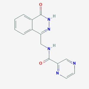 molecular formula C14H11N5O2 B2926143 N-((4-oxo-3,4-dihydrophthalazin-1-yl)methyl)pyrazine-2-carboxamide CAS No. 1206989-30-1