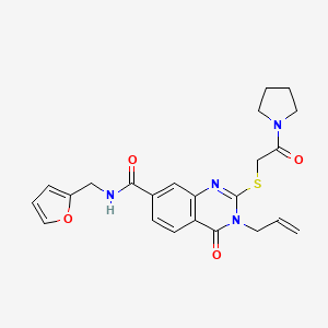 N-(furan-2-ylmethyl)-4-oxo-2-(2-oxo-2-pyrrolidin-1-ylethyl)sulfanyl-3-prop-2-enylquinazoline-7-carboxamide
